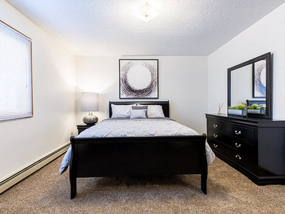 Master Bedroom in Uppertown Apartments in St Cloud MN