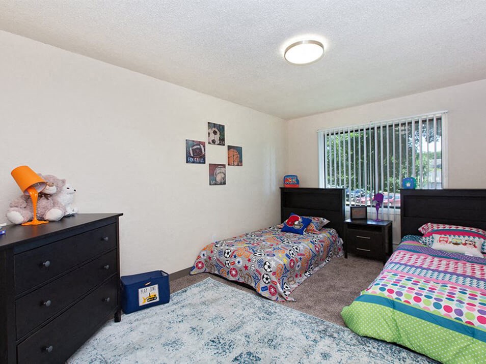 Spacious bedroom at Eden park Apartments