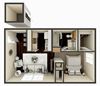 floor plan of one bedroom apartment