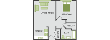 1 bedroom 1 bathroom apartment floor plan at arcadia grove