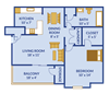 one bedroom one bathroom floor plan the arbors