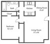 1 bedroom apt floor plan