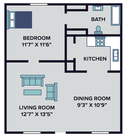 1 bedroom apartment floor plan