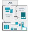 1 bedroom apartment floor plan