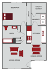 1 bedroom apartment floor plan