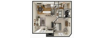 fort worth 1 bed apartment floor plan