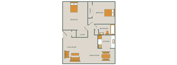 RANCHVIEW GARDENS | 2 BEDROOM 1 BATH A