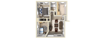 floor plan of a two bedroom apartment