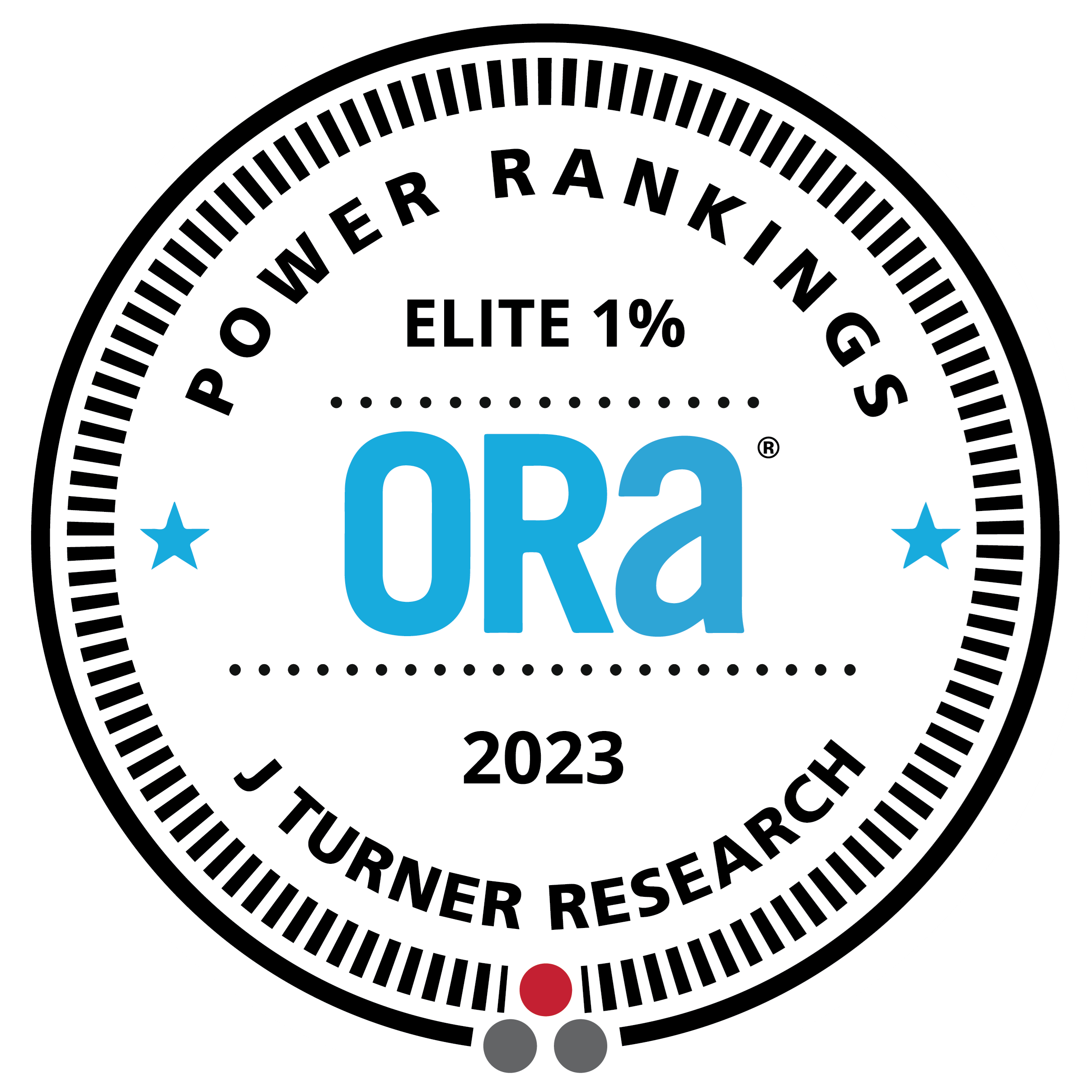 a white circular sticker with the ora logo on it