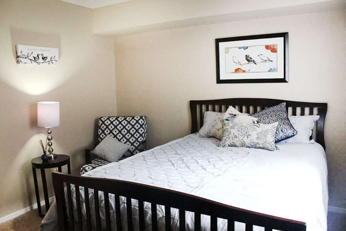 primary apartment bedroom in South St. Louis