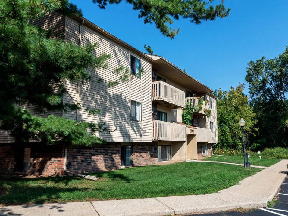 apartment building with balcony