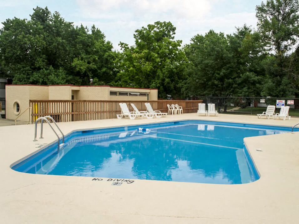 swimming pool at apartment community