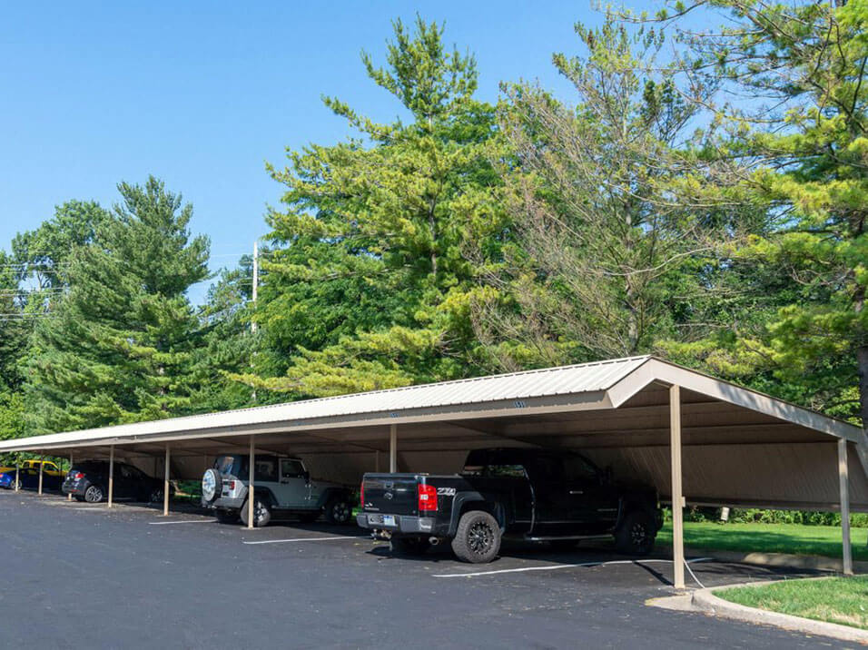 Carports at apartment complex