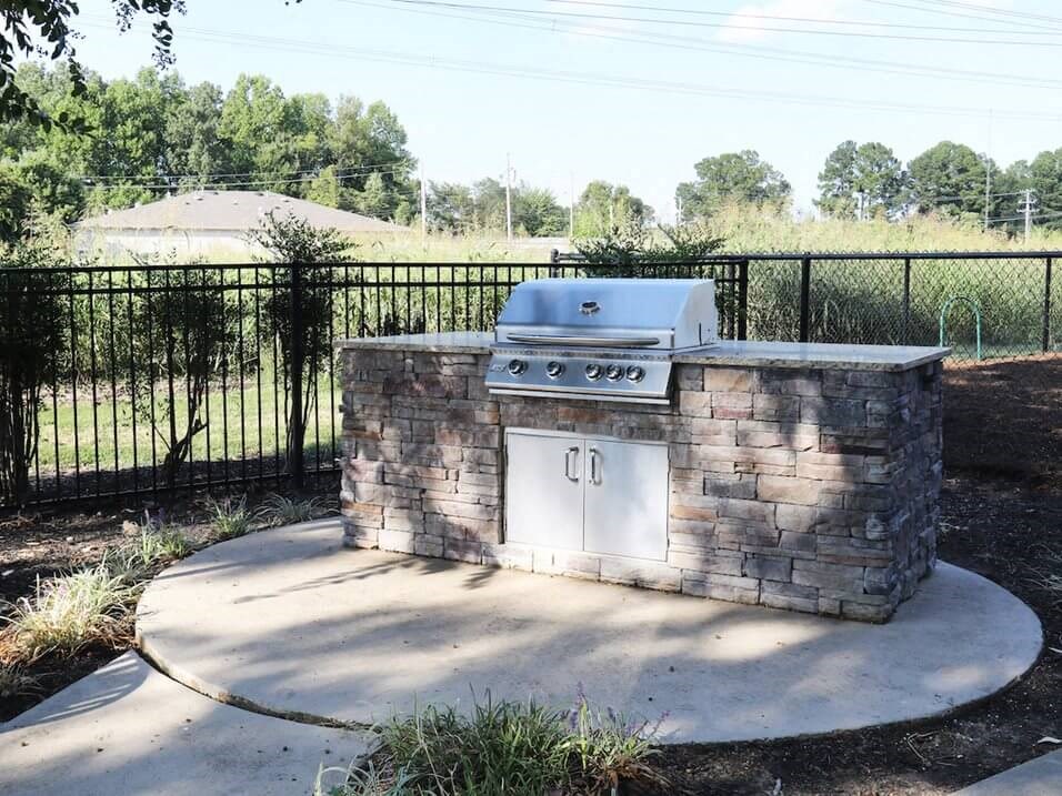 barbecue area at apartment complex