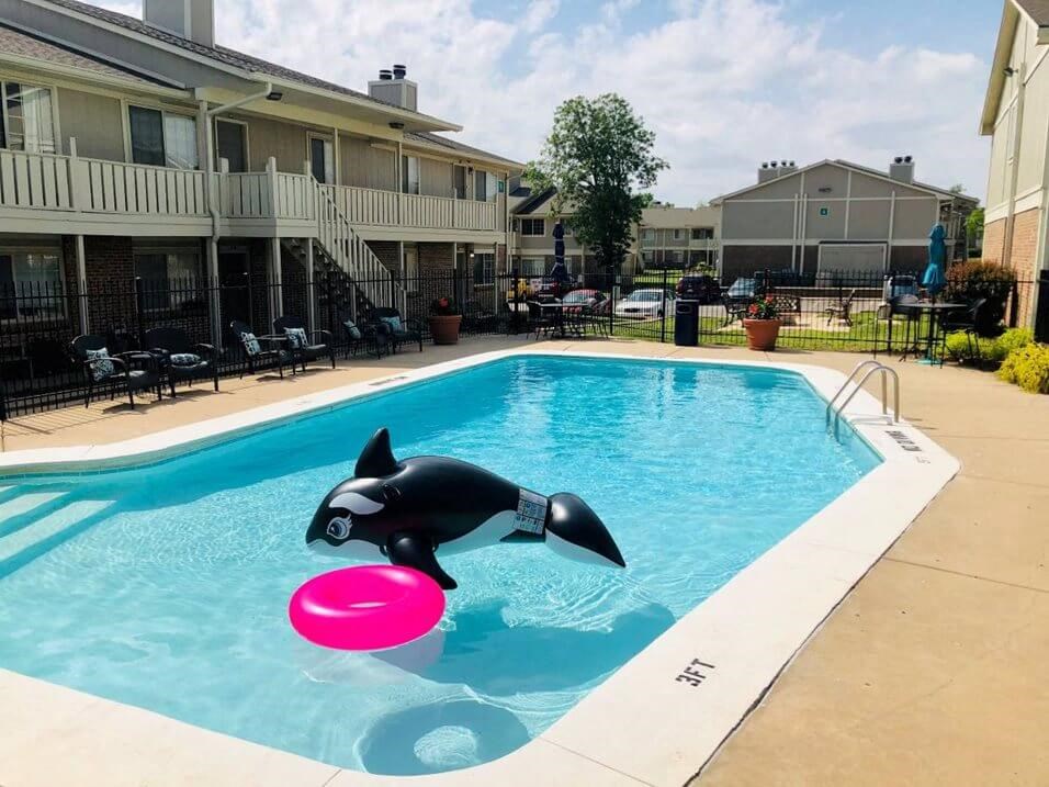outdoor swimming pool at apartment
