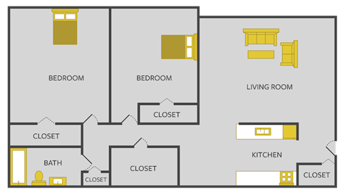 two bedroom apartment floor plan