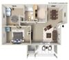 two bedroom apartment floor plan