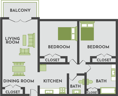 2 bedroom apartment floor plan