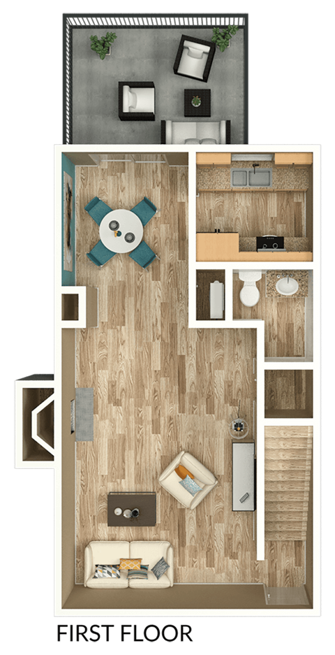 2 bedroom apartment townhome floor plan