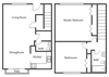 two bedroom townhome floor plan