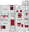 2 bedroom townhome floor plan in McPherson, KS