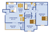 two bedroom one bathroom floor plan at The Arbors