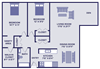 floor plan of two bedroom apartment