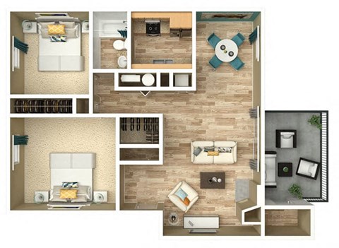 two bedroom apartment floor plan
