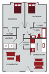 2 bedroom apartment floor plan