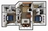 two bedroom apt floor plan