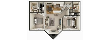 two bedroom apartment floor plan