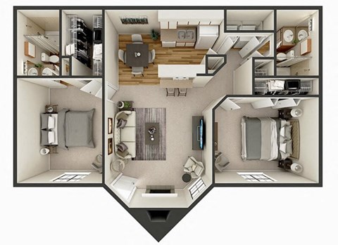 two bedroom apartment floor plan