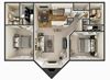 two bedroom apartment floor plan