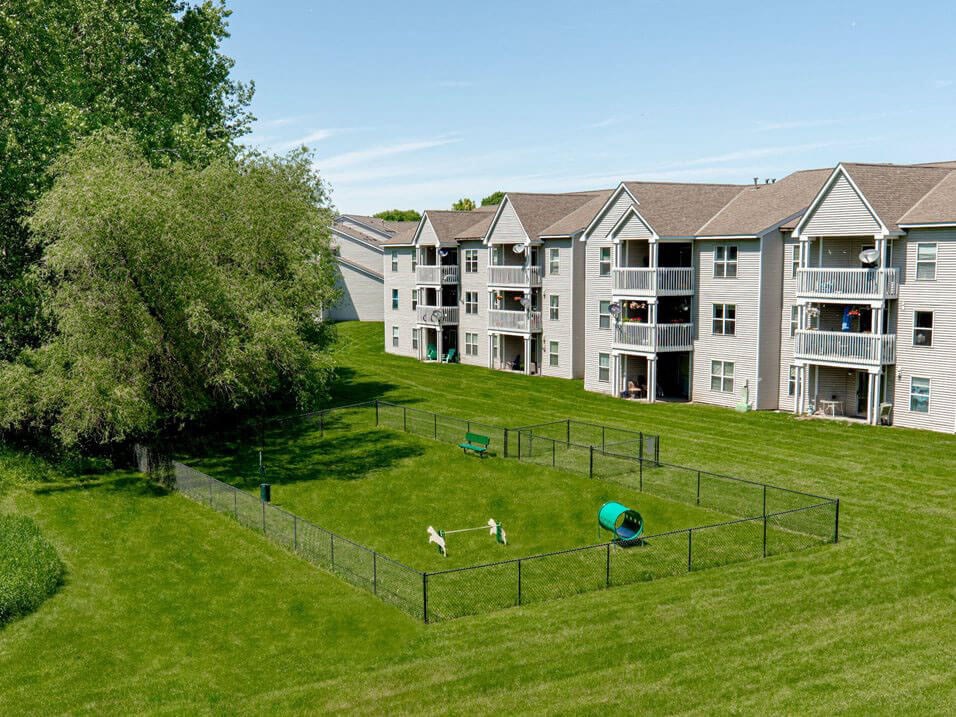 Apartments with fenced in dog park