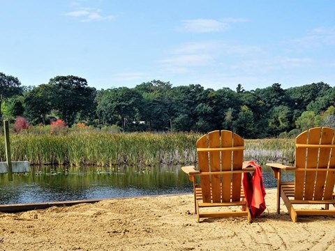 views of Mona Lake at Hidden Cove Apartments