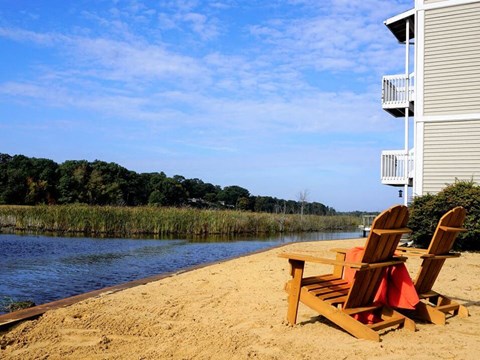 apartment complex on lake
