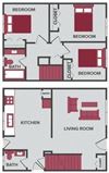 three bedroom floor plan Lansing