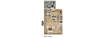 second floor of 3 bedroom apt townhome floor plan
