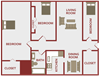 3 bedroom one bathroom floor plan