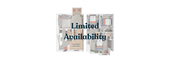 A graphic showing apartment layouts with the words "Limited Availability" across the middle.