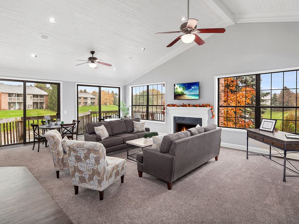 Clubhouse at apartment community in Clarkston, MI