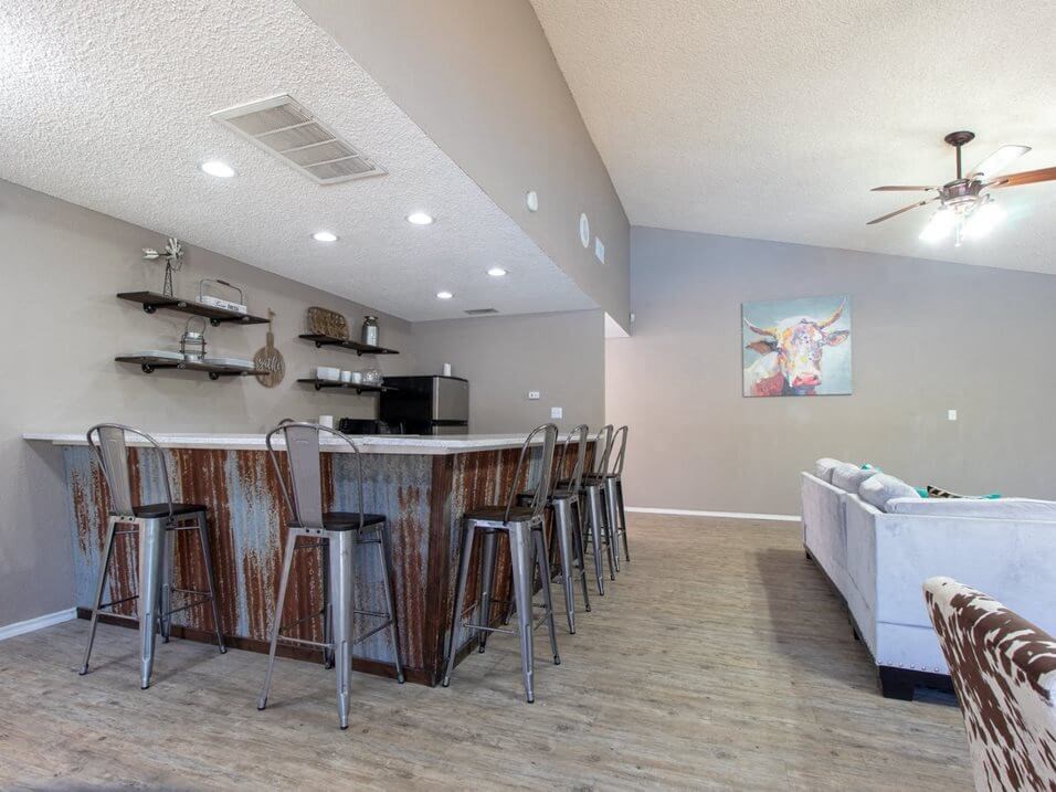 apartment clubhouse with kitchen