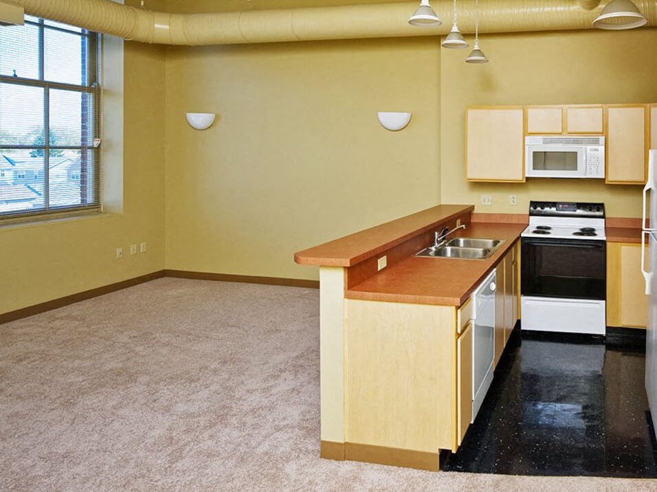 loft apartment with big windows
