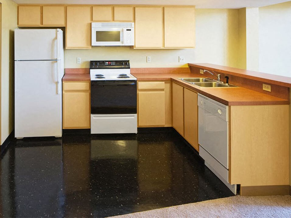 Apartment with appliances