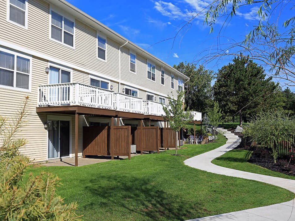 Landscaping at apartment complex