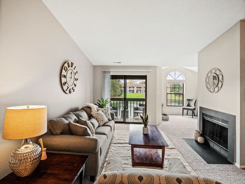 Living Room at Lancaster Lakes Apartments