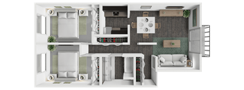 A 2 bedroom 1 bathroom apartment at arcadia grove apartments.