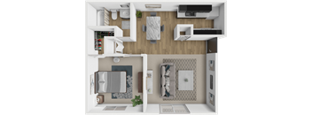 1 bed 1 bath Dogwood floor plan at Arbors of Grandview
