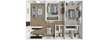 2 bed 1.5 bath Birch floor plan at Arbors of Grandview