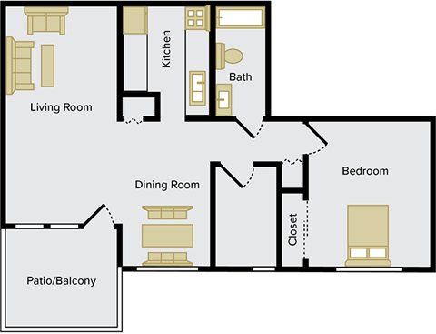 one bedroom apartment in Fairborn